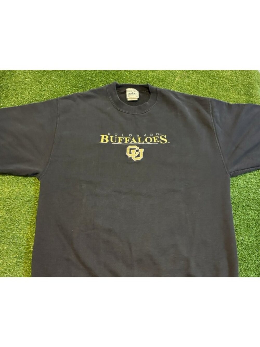 Vintage Colorado Buffaloes sweatshirt mens medium black gold embroidered footbal - Picture 5 of 10